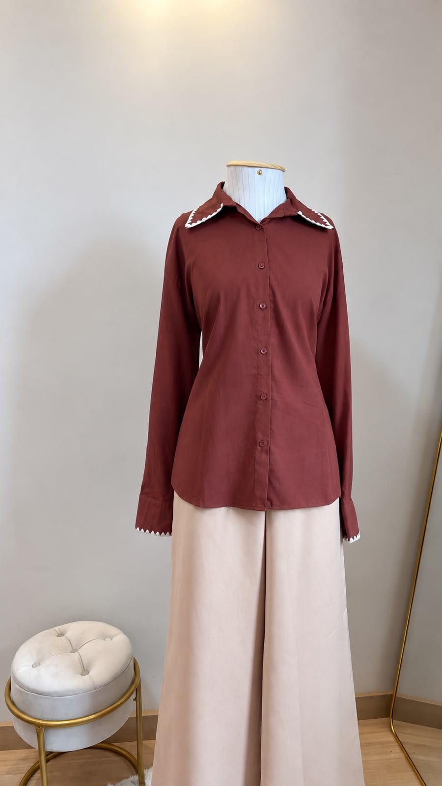 Camisa Jordana plus size - terracota