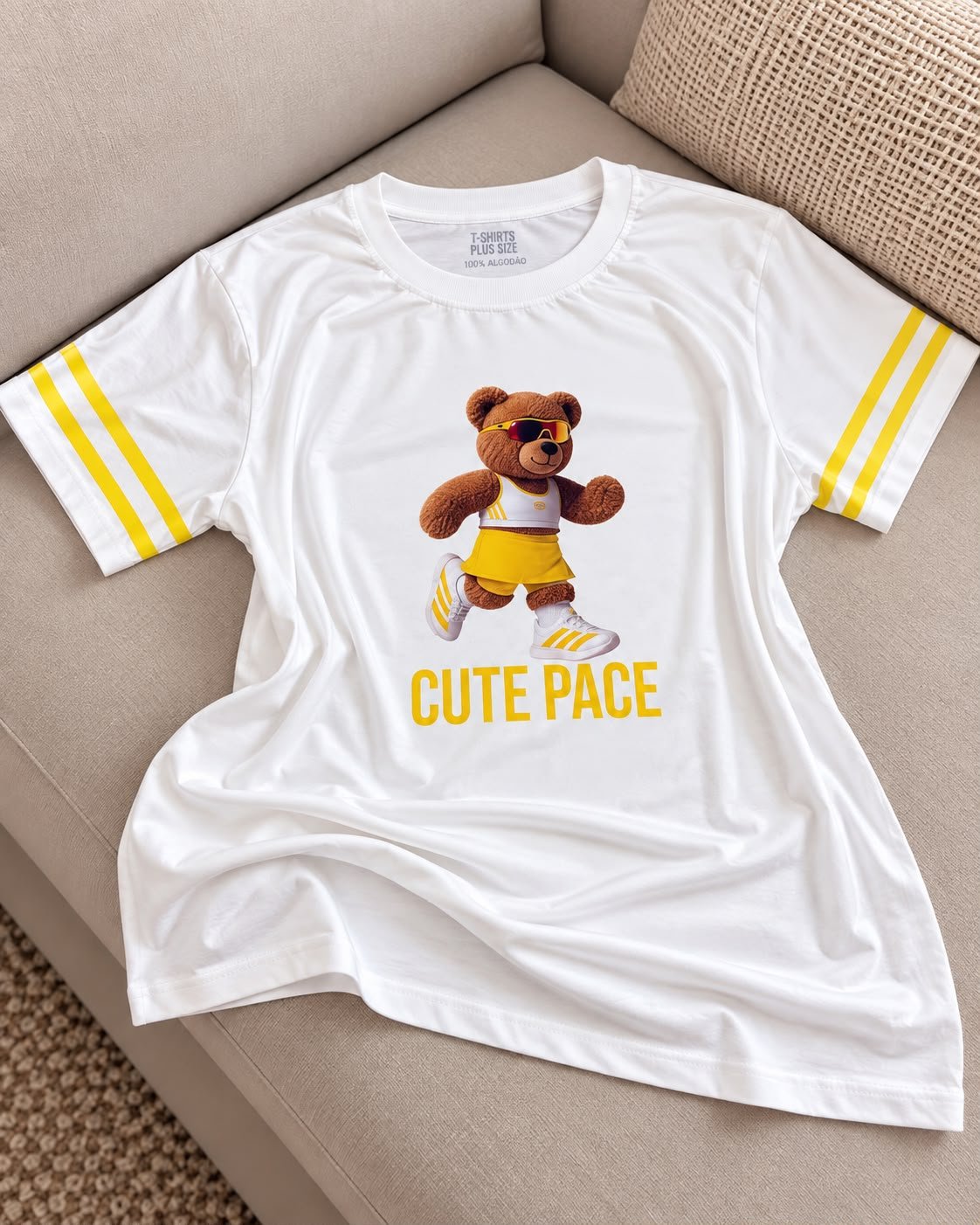T-shirt plus size urso cute