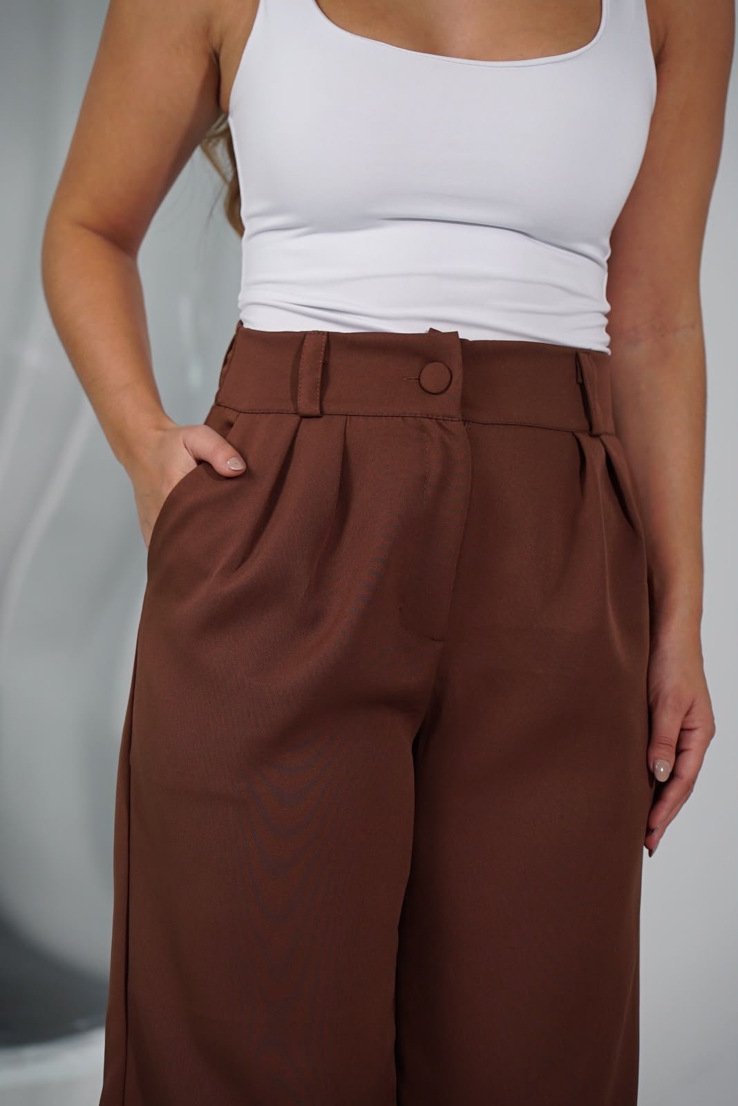 Calça Pantalona Rio Cor marrom foto 3